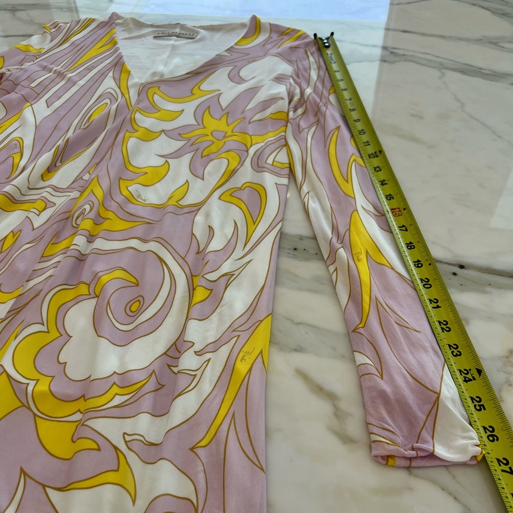 EMILIO PUCCI LAVENDER YELLOW VISCOSE DRESS MODEL 1EJH25 SIZE IT 40 / US 6 - Picture 13 of 17